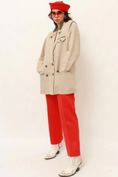 Blazer linho detalhe verde forrado - loja online