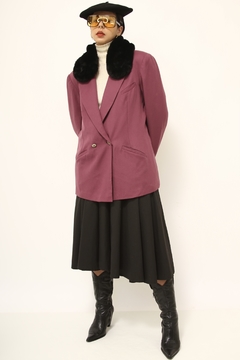 Blazer roxo gola pelucia removivel forrado na internet