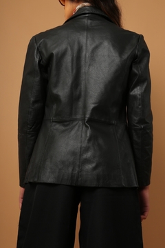 Blazer couro forrado preto 70’s