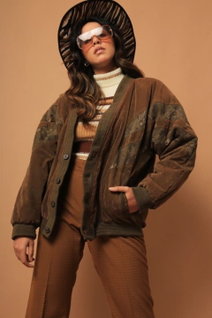 Jaqueta bomber camurça forrada acolchoada - comprar online