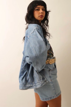 Jaqueta jeans bordado Hang Loose na internet