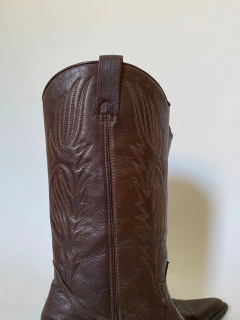 bota western marrom 39 couro vintage - Capichó Brechó
