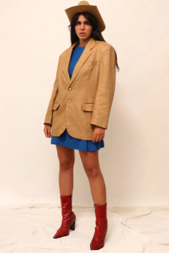 Blazer 100% linho bege classico forrado - comprar online