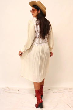 Conjunto made in FRANCE Saia plissada + cropeed renda - comprar online