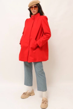 Casaco vermelho ombreira vintage 100% LÃ