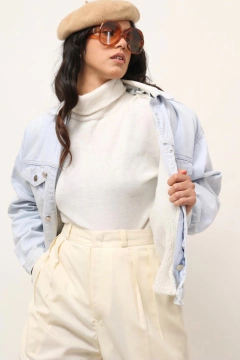 jaqueta jeans pelego pelucia vintage - comprar online