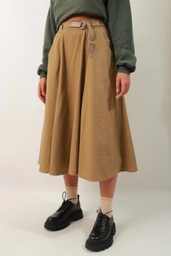 Saia Jurrassic safari bege com cinto - Capichó Brechó