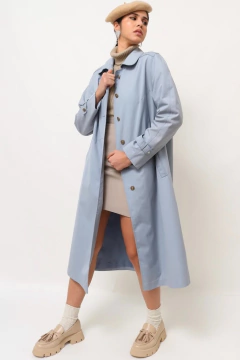 Trenc Coat azul bebe forrado c/cinto vintage