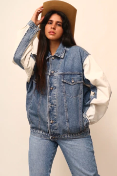 Jaqueta jeans bicolor NICOBOBO - Capichó Brechó