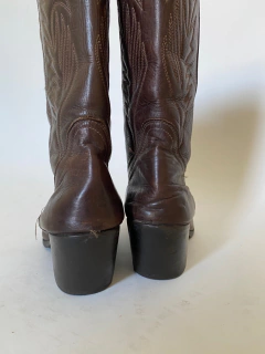 bota western marrom 39 couro vintage - Capichó Brechó