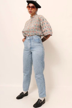 Calça jeans cintura alta classica azul - Capichó Brechó
