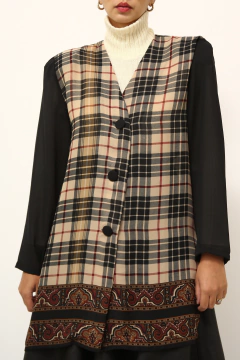 Camisa estilo blazer xadrez vintage na internet
