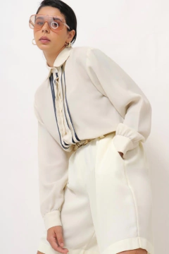 camisa off white listras marinho western - comprar online