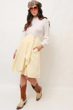 saia cintura alta algodao cru vintage - comprar online