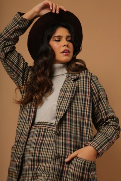 cojunto xadrez saia + blazer vintage - comprar online