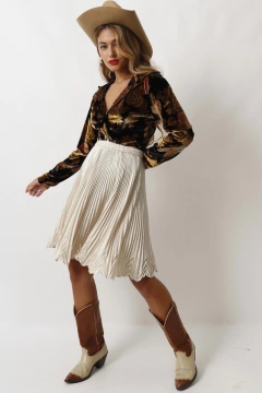 camisa veludo vintage estampa - loja online