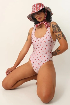 Maiô forrado rosinha cereja vintage - comprar online