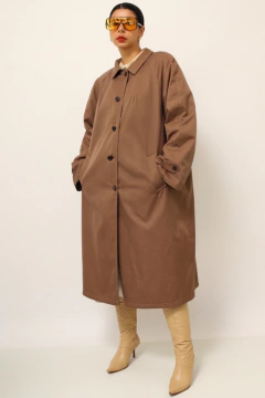 Treanch coat dupla face bege e xadrez vintage - loja online