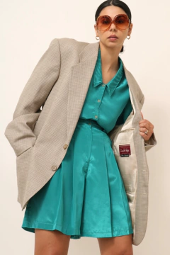 Blazer bege xadrez ANGELE PEGGY forrado - comprar online