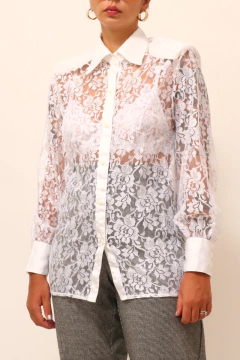 Camisa renda branca manga longa na internet