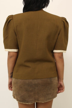 Blazer manga curta estruturado vintage - loja online