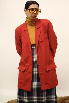 Blazer vermelho alongado vintage