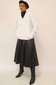 Pulover GUCCI branco veludo gola V
