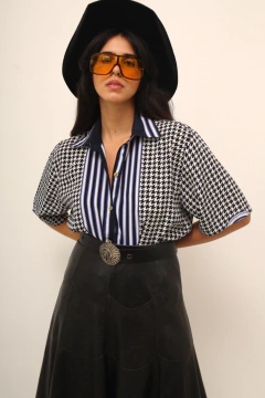 Camisa estampada vintage xadrez