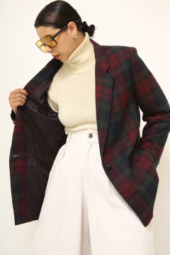 Blazer xadrez vintage roxo verde DUMAS - loja online