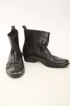 Bota cano curto ponta metal western preta 39 - comprar online