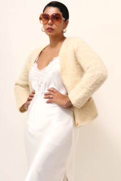 Cropped lã vintage creme na internet