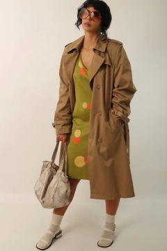 Trenc Coat forrado classico bege vintage - Capichó Brechó