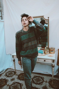 Pulôver vintage ombreira pala manga barra - Capichó Brechó