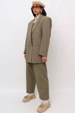 Imagem do conjunto YSL verde oliva calça + blazer