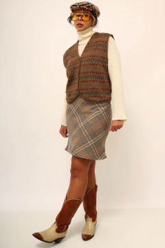 Colete tricot vintage estampado - Capichó Brechó