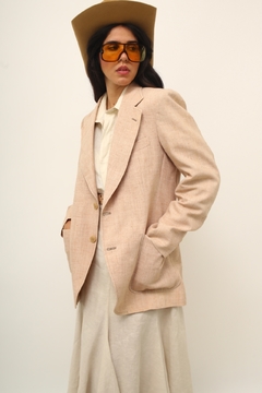 Blazer natural bege vintage - Capichó Brechó