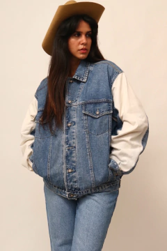 Jaqueta jeans bicolor NICOBOBO - comprar online