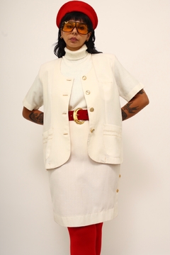 Conjunto 100% linho blazer + saia - Capichó Brechó