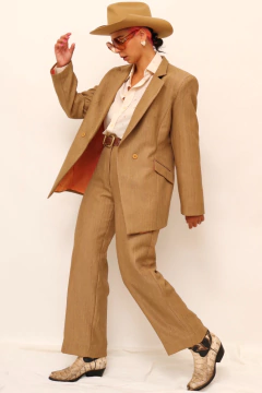 Conjunto alfaiataria bege Blazer + Calça - comprar online