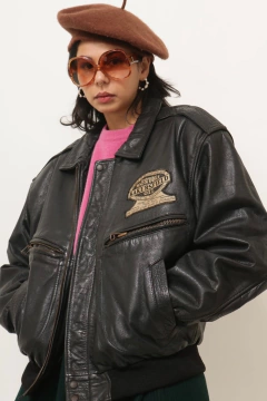 Jaqueta 100% couro bomber classica