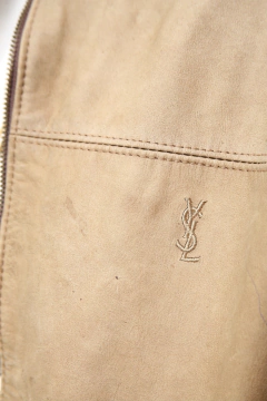 Jaqueta bomber bege YSL vintage couro - comprar online