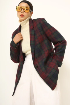 Blazer xadrez vintage roxo verde DUMAS