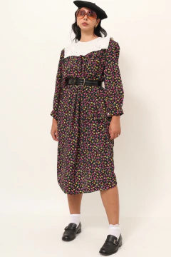Imagem do Vestido flores liberty com gola algodão garimpado Barcelona