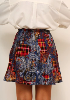 Imagem do Saia plissada estampada cintura alta