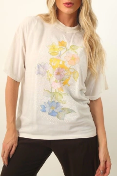 camiseta flores amarela pintura - Capichó Brechó