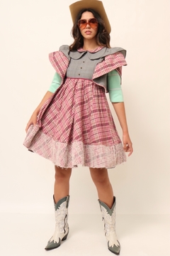 Vestido estruturado xadrez vintage - comprar online