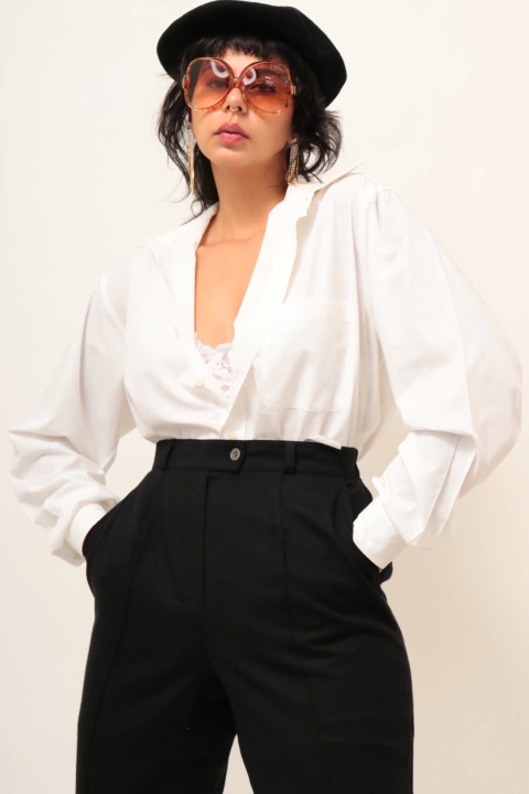 Camisa modelagem masculina branca YSL