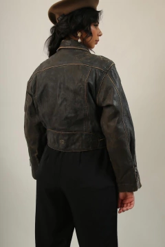 Jaqueta couro biker M’OFFICER vintage