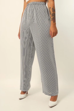 Imagem do calça listras semi pantalona cintura alta