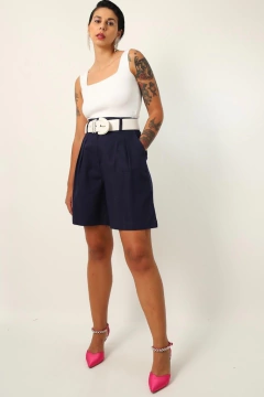 Top cropped tricot branco textura - Capichó Brechó